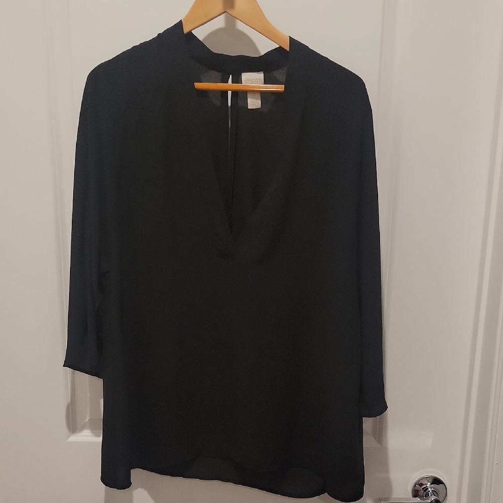 Chicos Sheer Black Women's Top